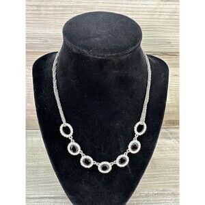 2028 Black Stone Necklace with Triple Twist Chain 15.5”-18”